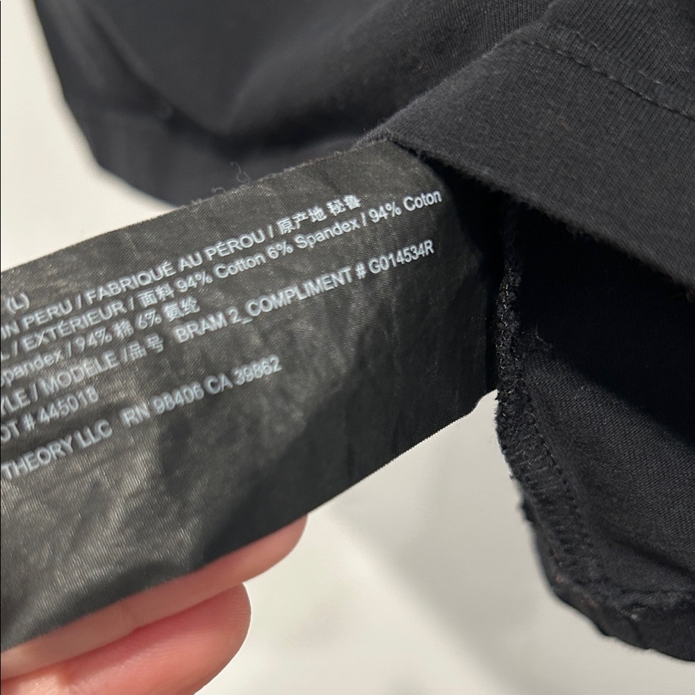 Theory Solid Basic Black Cotton Tank Top women’s … - image 3